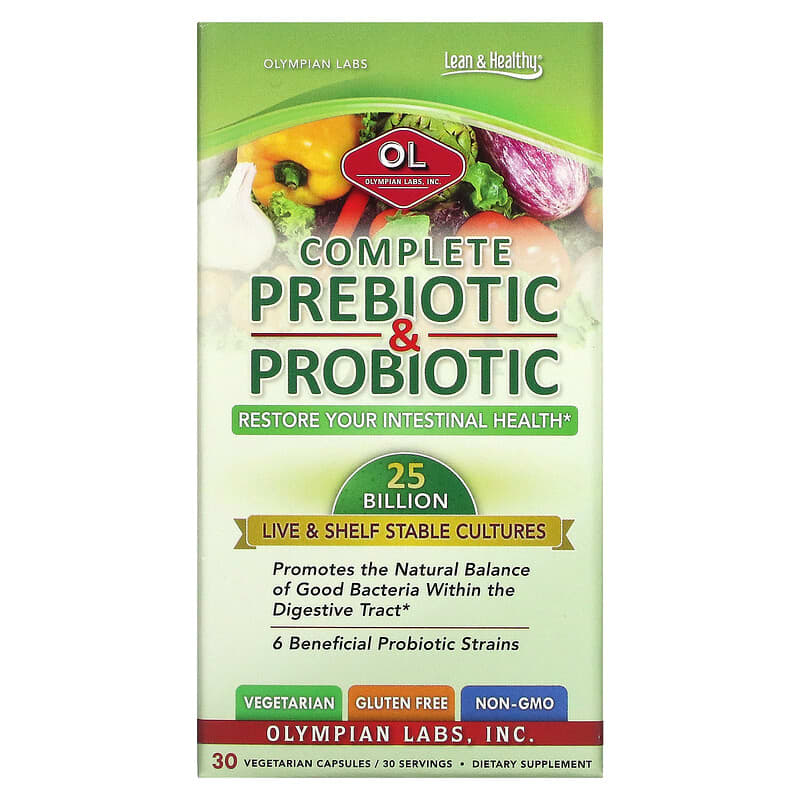 Olympian Labs Complete Prebiotic & Probiotic 30 Vegetarian Capsules 1 Olympian Labs Complete Prebiotic & Probiotic 30 Vegetarian Capsules 710013001221