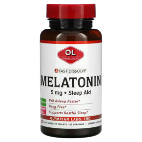 Olympian Labs Fast Dissolve Melatonin Strawberry 5 mg 60 Fast Dissolve Tablets 710013910349