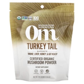 Om Mushrooms Certified Organic Mushroom Powder Turkey Tail 7.05 oz (200 g) 850030553287