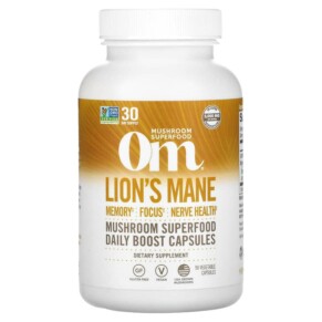 Om Mushrooms Lions's Mane Mushroom Superfood 667 mg 90 Vegetable Capsules 856210008158