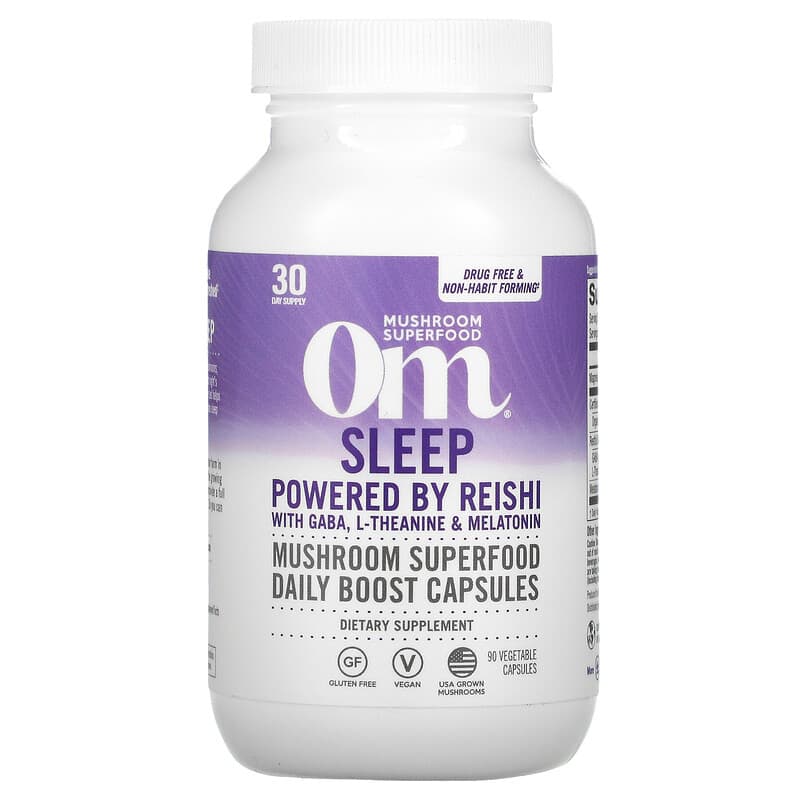 Om Mushrooms Sleep Powered by Reishi with GABA L-Theanine & Melatonin 90 Vegetable viên 1 Om Mushrooms Sleep Powered by Reishi with GABA L-Theanine & Melatonin 90 Vegetable Capsules 850011996003