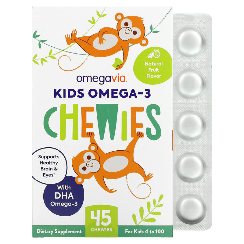 OmegaVia Kids Omega-3 Chewies Natural Fruit 45 Chewies 1 OmegaVia Kids Omega-3 Chewies Natural Fruit 45 Chewies 794504997637