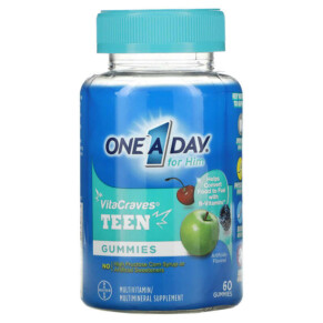 One-A-Day For Him VitaCraves Teen Multivitamin 60 Gummies 016500558194