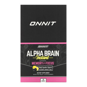 Onnit AlphaBRAIN Instant Memory & Focus Blackberry Lemonade Flavor 30 Packets 0.14 oz (3.9 g) Each 819444016504