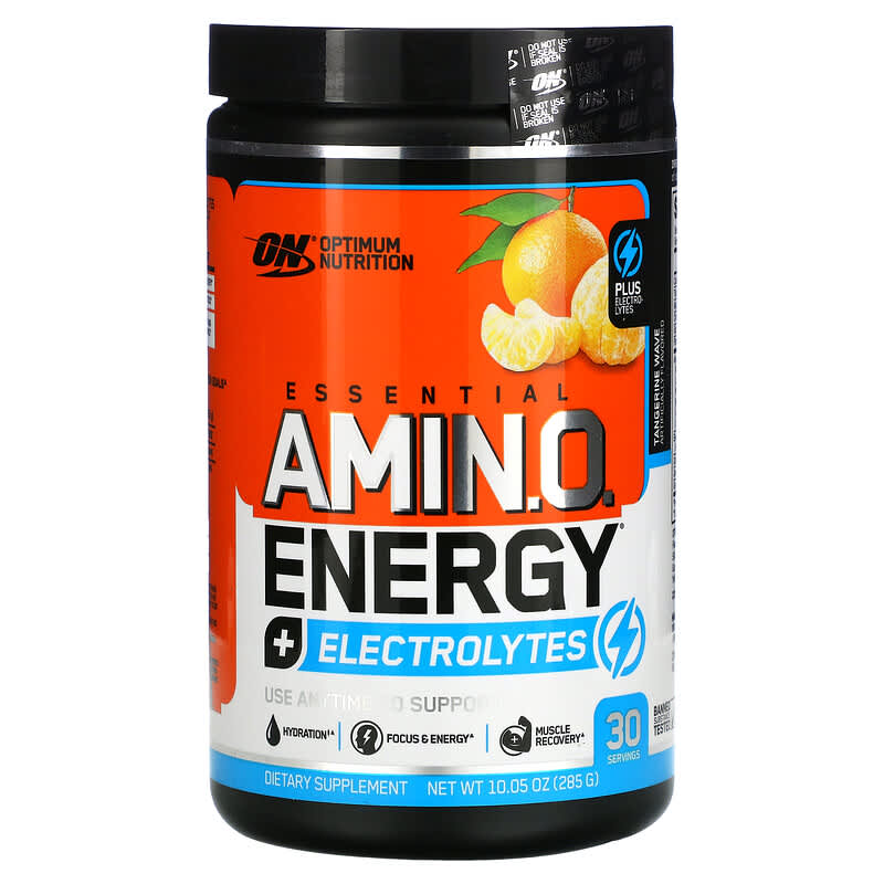 Optimum Nutrition ESSENTIAL AMIN.O. ENERGY + ELECTROLYTES Tangerine Wave 10.05 oz (285 g) 1 Optimum Nutrition ESSENTIAL AMIN.O. ENERGY + ELECTROLYTES Tangerine Wave 10.05 oz (285 g) 748927060539
