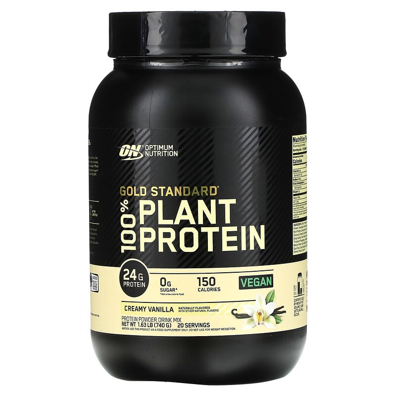 Optimum Nutrition Gold Standard 100% Plant Protein Creamy Vanilla 1.63 lbs (740 g) 1 Optimum Nutrition Gold Standard 100% Plant Protein Creamy Vanilla 1.63 lbs (740 g) 748927068030