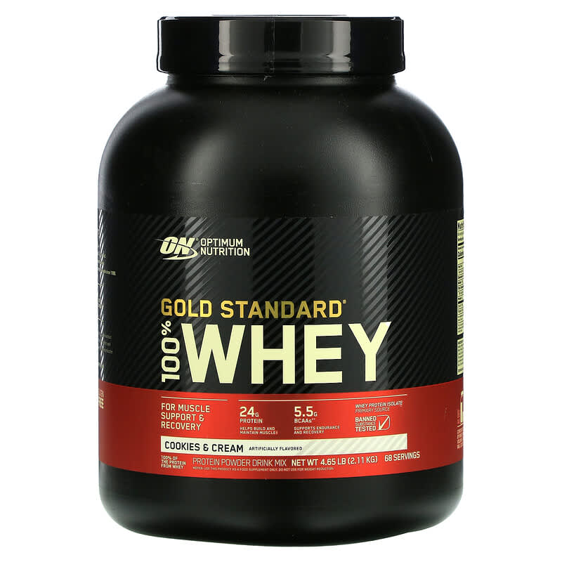 Optimum Nutrition Gold Standard 100% Whey Cookies & Cream 4.65 lb (2.11 kg) 1 Optimum Nutrition Gold Standard 100% Whey Cookies & Cream 4.65 lb (2.11 kg) 748927028683