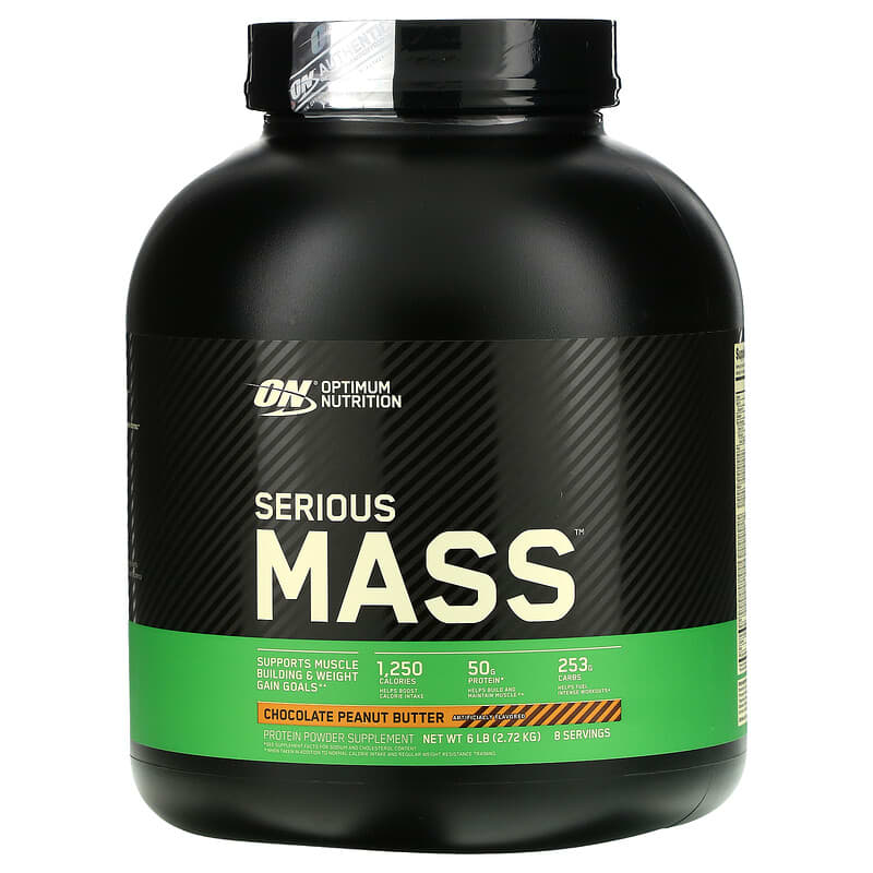 Optimum Nutrition Serious Mass Protein Powder Supplement Chocolate Peanut Butter 6 lb (2.72 kg) 1 Optimum Nutrition Serious Mass Protein Powder Supplement Chocolate Peanut Butter 6 lb (2.72 kg) 748927051438