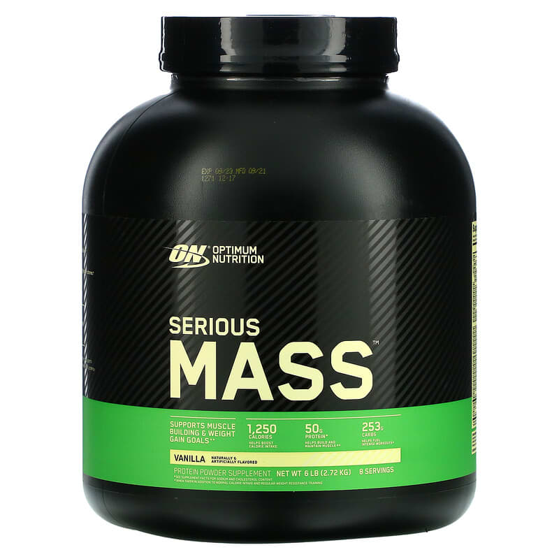 Optimum Nutrition Serious Mass Protein Powder Supplement Vanilla 6 lb (2.72 kg) 1 Optimum Nutrition Serious Mass Protein Powder Supplement Vanilla 6 lb (2.72 kg) 748927023008