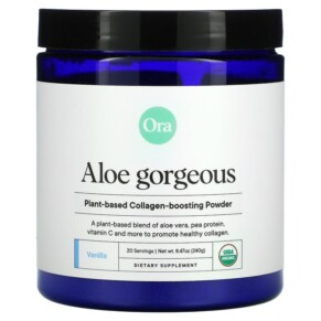 Ora Aloe Gorgeous Plant-Based Collagen-Boosting Powder Vanilla 8.47 oz (240 g) 856720007542