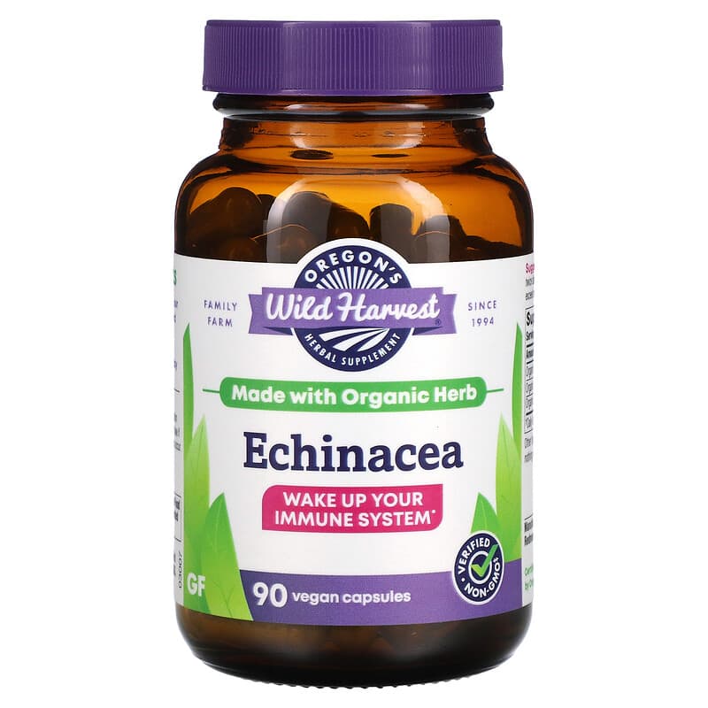 Oregons Wild Harvest Echinacea 90 Vegan Capsules 1 Oregons Wild Harvest Echinacea 90 Vegan Capsules 706195000954