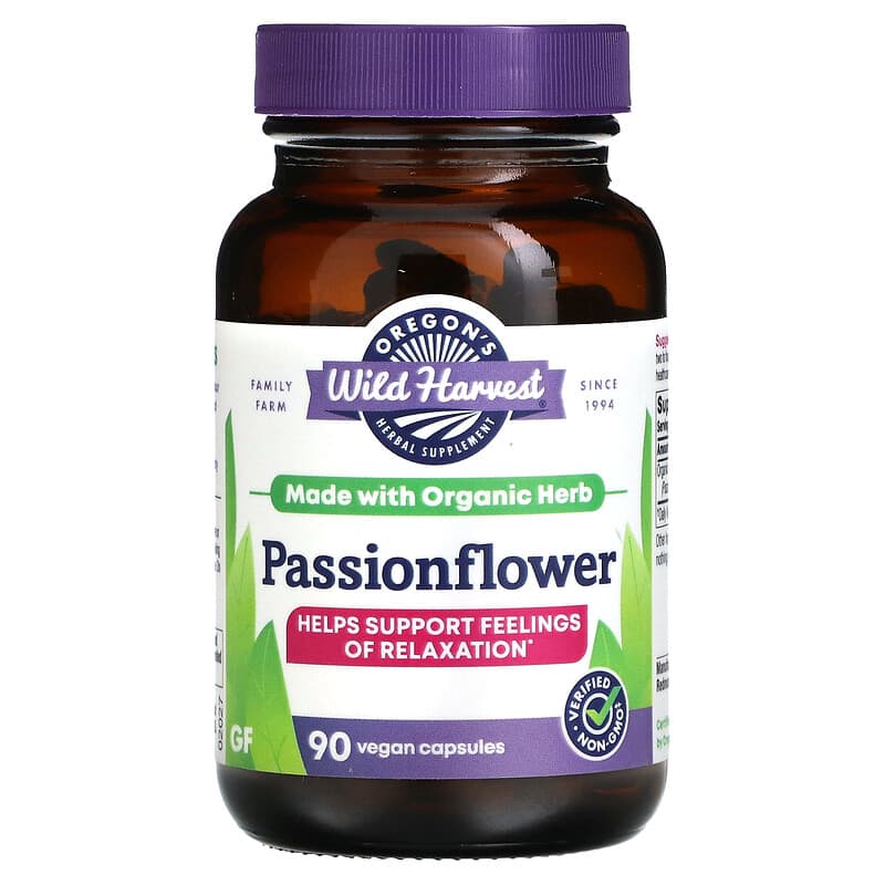 Oregons Wild Harvest Passionflower 90 Gelatin Capsules 1 Oregons Wild Harvest Passionflower 90 Gelatin Capsules 706195004501