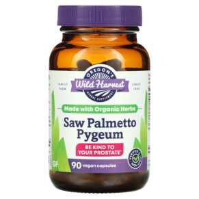 Oregons Wild Harvest Saw Palmetto Pygeum 90 Vegan Capsules 706195000183