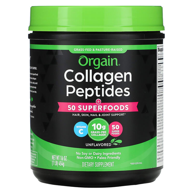 Orgain Collagen Peptides Plus 50 Superfoods Unflavored 1 lb (454 g) 1 Orgain Collagen Peptides Plus 50 Superfoods Unflavored 1 lb (454 g) 851770007733