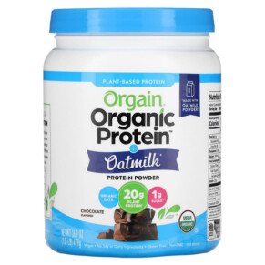 Orgain Organic Protein Powder + Oatmilk Plant Based Chocolate 1.05 lb (479 g) 851770007801