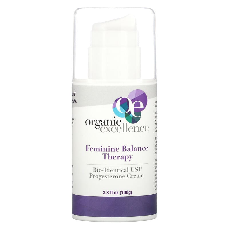 Organic Excellence Feminine Balance Therapy Bio-Identical USP Progesterone Cream 3.3 oz (100 g) 1 Organic Excellence Feminine Balance Therapy Bio-Identical USP Progesterone Cream 3.3 fl oz (100 g) 809183100183