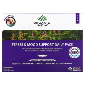 Organic India Stress & Mood Support Daily Pack 30 Daily Packs 180 Vegetable Capsules 850021635183