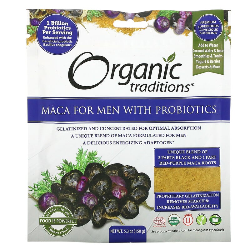 Organic Traditions Maca For Men With Probiotics 5.3 oz (150 g) 1 Organic Traditions Maca For Men With Probiotics 5.3 oz (150 g) 627733002745