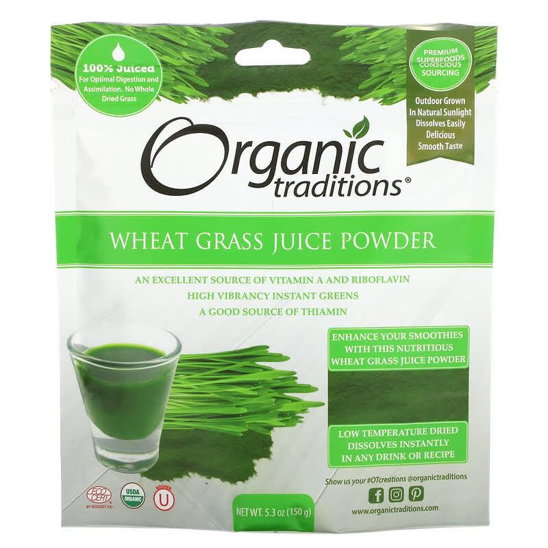 Organic Traditions Wheat Grass Juice Powder 5.3 oz (150 g) 1 Organic Traditions Wheat Grass Juice Powder 5.3 oz (150 g) 627733012416