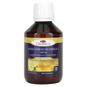 Oslomega Extra Strength Omega 3 Fish Oil Natural Lemon Flavor 3.300 mg 6.7 fl oz (200 ml) 898220013876