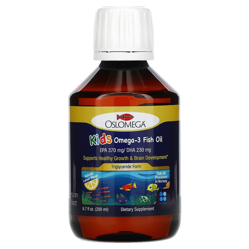 Oslomega Norwegian Kids Omega-3 Fish Oil Natural Lemon Flavor 6.7 fl oz (200 ml) 1 Oslomega Norwegian Kids Omega-3 Fish Oil Natural Lemon Flavor 6.7 fl oz (200 ml) 898220013883