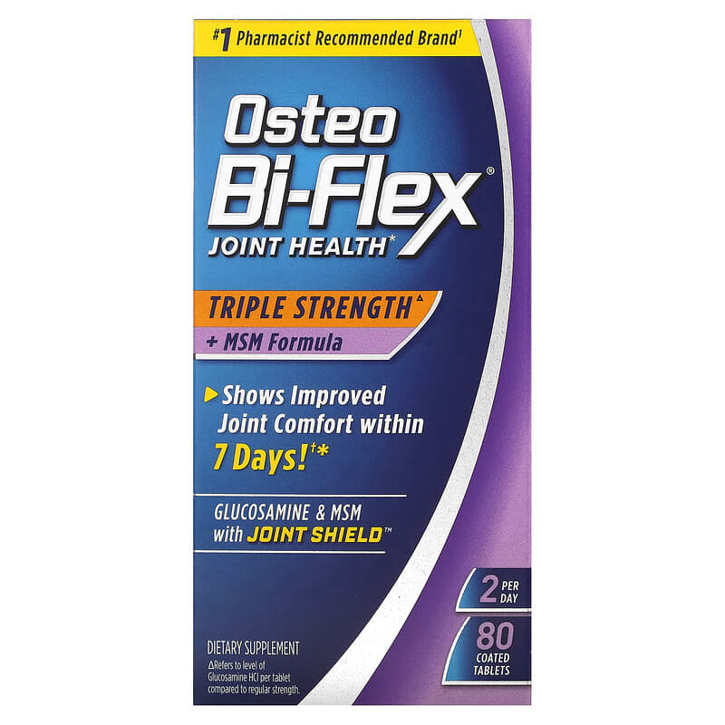 Osteo Bi-Flex Joint Health Triple Strength + MSM Formula 80 Coated Tablets 1 Osteo Bi-Flex Joint Health Triple Strength + MSM Formula 80 Coated Tablets 030768541279