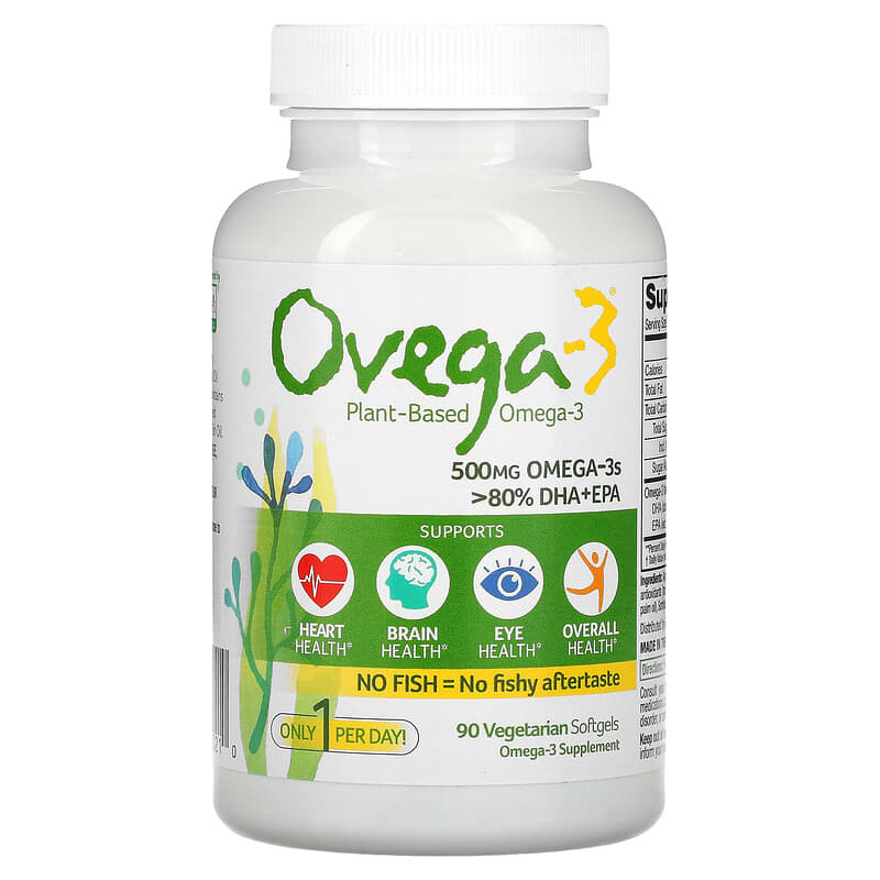 Ovega-3 Vegan Omega-3 DHA + EPA 500 mg 90 viên 1 Ovega-3 Plant Based Omega-3 DHA + EPA 500 mg 90 Vegetarian Softgels 092961020210