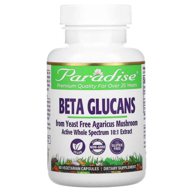 Paradise Herbs Beta Glucans 60 viên 1 Paradise Herbs Beta Glucans 60 Vegetarian Capsules 601944777388