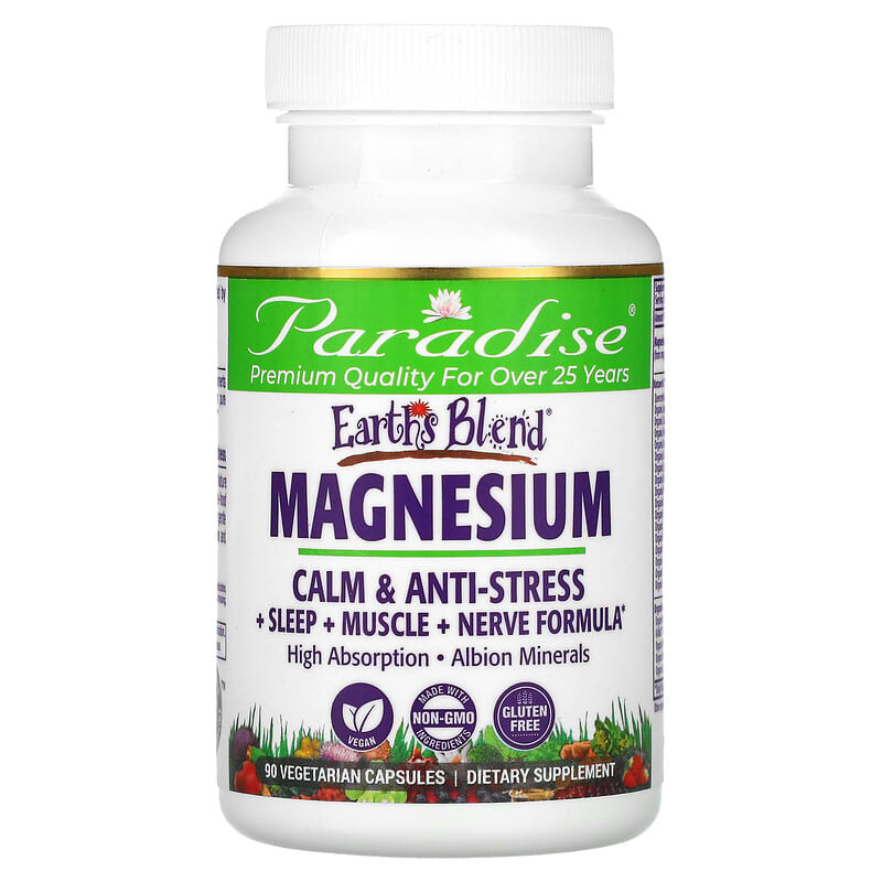 Paradise Herbs Earth's Blend Magnesium 90 Vegetarian Capsules 1 Paradise Herbs Earth's Blend Magnesium 90 Vegetarian Capsules 601944778712