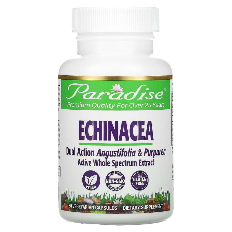 Paradise Herbs Echinacea 30 Vegetarian Capsules 1 Paradise Herbs Echinacea 30 Vegetarian Capsules 601944777180