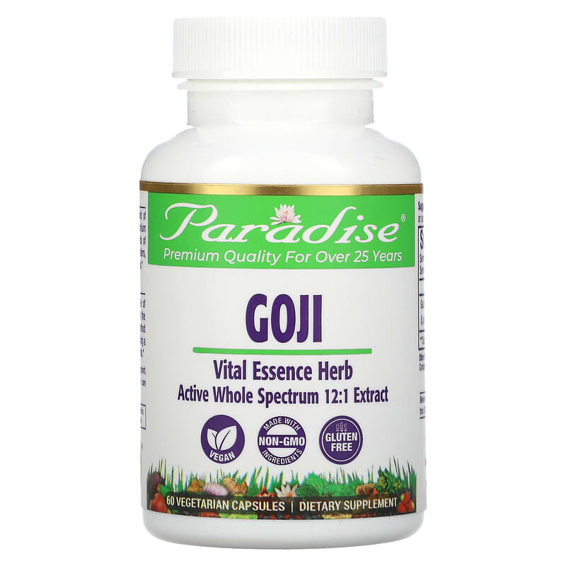 Paradise Herbs Goji 60 viên 1 Paradise Herbs Goji 60 Vegetarian Capsules 601944777302