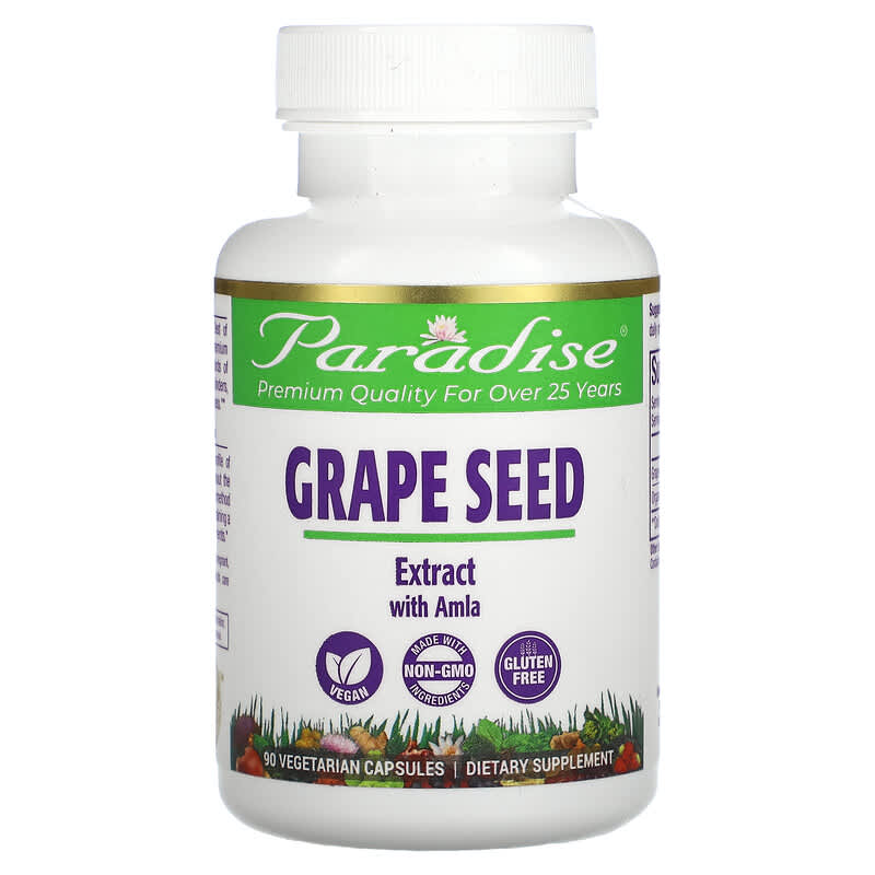 Paradise Herbs Grape Seed Extract with Amla 90 Vegetarian Capsules 1 Paradise Herbs Grape Seed Extract with Amla 90 Vegetarian Capsules 601944777234