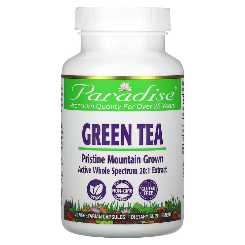 Paradise Herbs Green Tea 120 Vegetarian Capsules 1 Paradise Herbs Green Tea 120 Vegetarian Capsules 601944777746