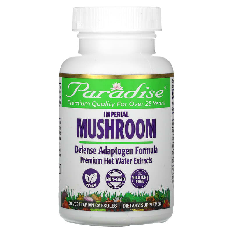 Paradise Herbs Imperial Mushroom 60 viên 1 Paradise Herbs Imperial Mushroom 60 Vegetarian Capsules 601944777753