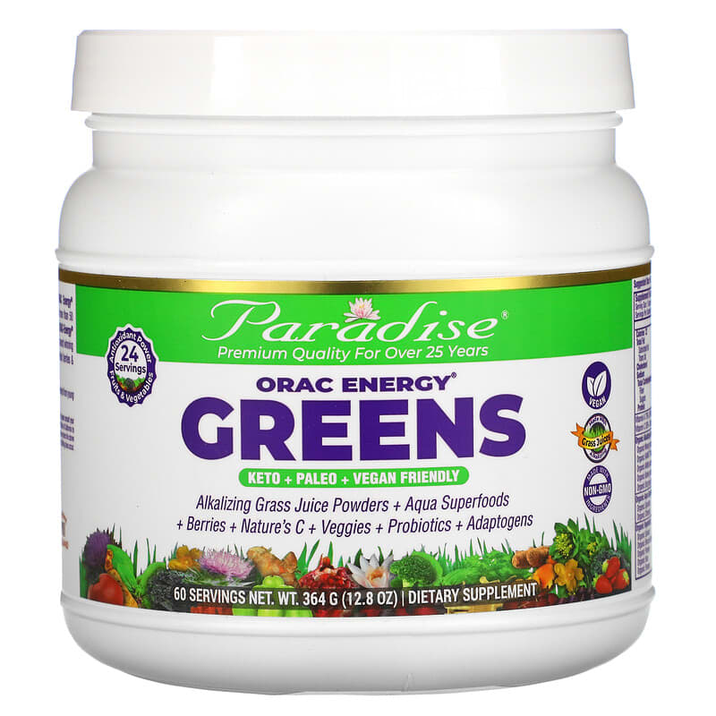 Paradise Herbs ORAC-Energy Greens 12.8 oz (364 g) 1 Paradise Herbs ORAC Energy Greens 12.8 oz (364 g) 601944777784
