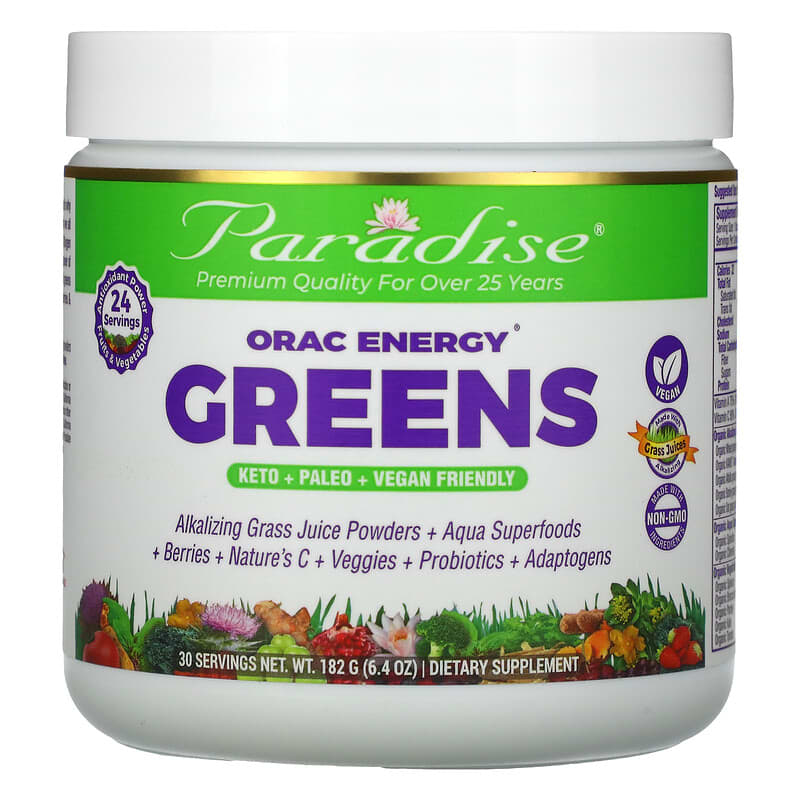 Paradise Herbs ORAC-Energy Greens 6.4 oz (182 g) 1 Paradise Herbs ORAC Energy Greens 6.4 oz (182 g) 601944777777