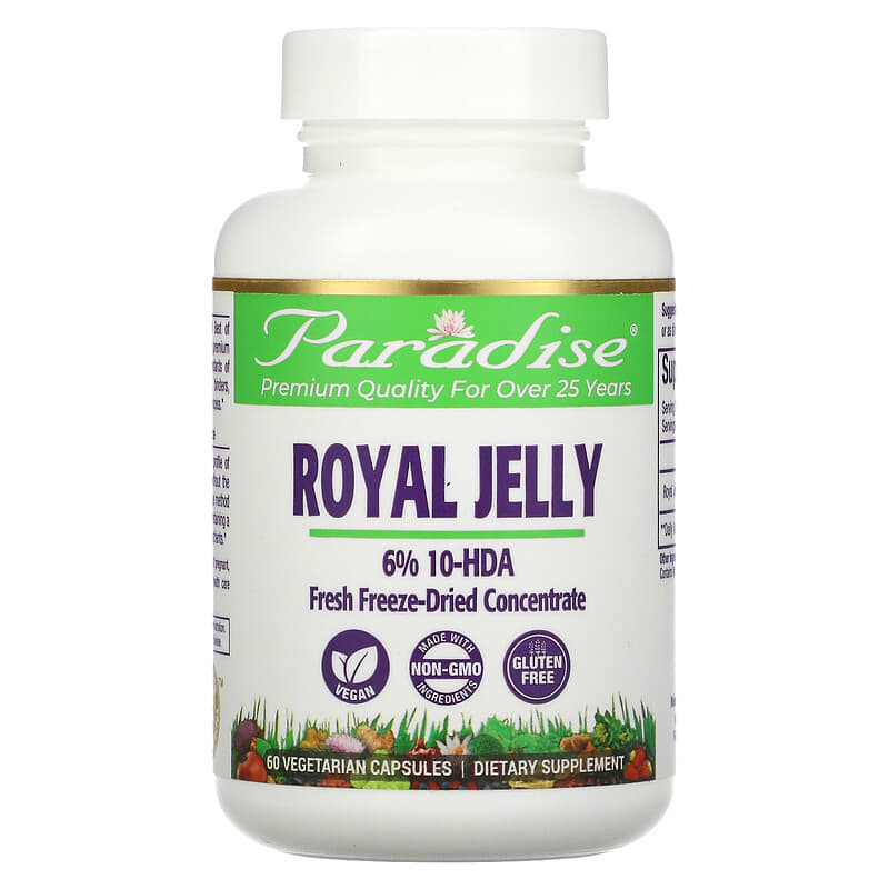 Paradise Herbs Royal Jelly 60 Vegetarian Capsules 1 Paradise Herbs Royal Jelly 60 Vegetarian Capsules 601944777173