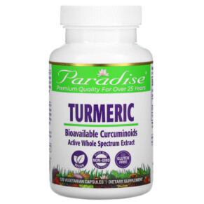 Paradise Herbs Turmeric 250 mg 120 Vegetarian Capsules 601944777623
