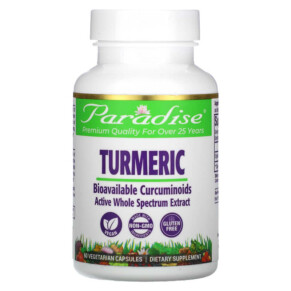Paradise Herbs Turmeric 250 mg 60 Vegetarian Capsules 601944777135