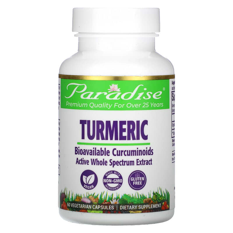 Paradise Herbs Turmeric 250 mg 60 Vegetarian Capsules 1 Paradise Herbs Turmeric 250 mg 60 Vegetarian Capsules 601944777135