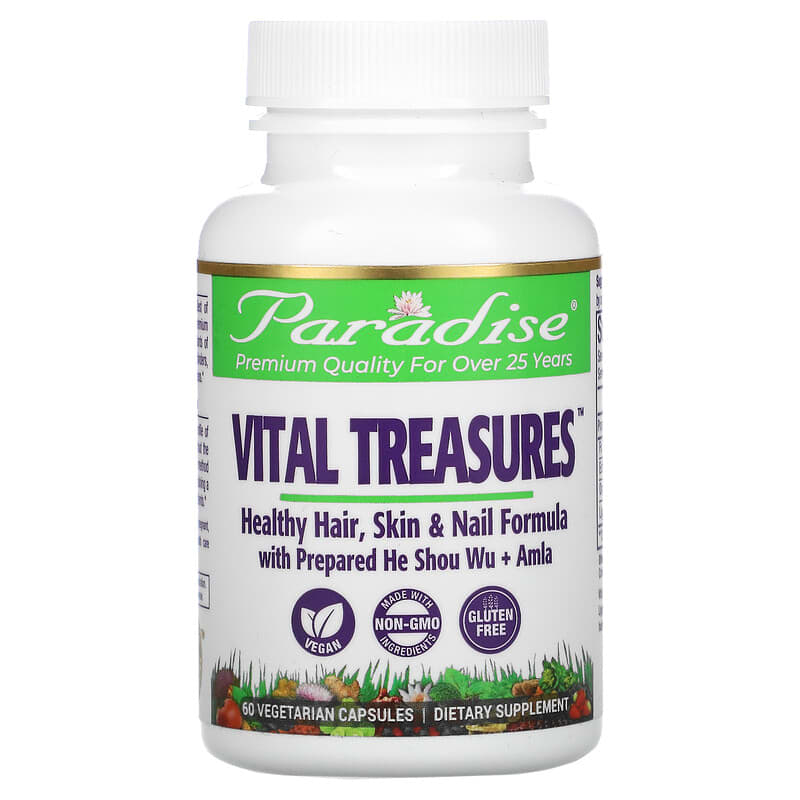 Paradise Herbs Vital Treasures Hair Skin & Nails 60 viên 1 Paradise Herbs Vital Treasures Hair Skin & Nails 60 Vegetarian Capsules 601944777197