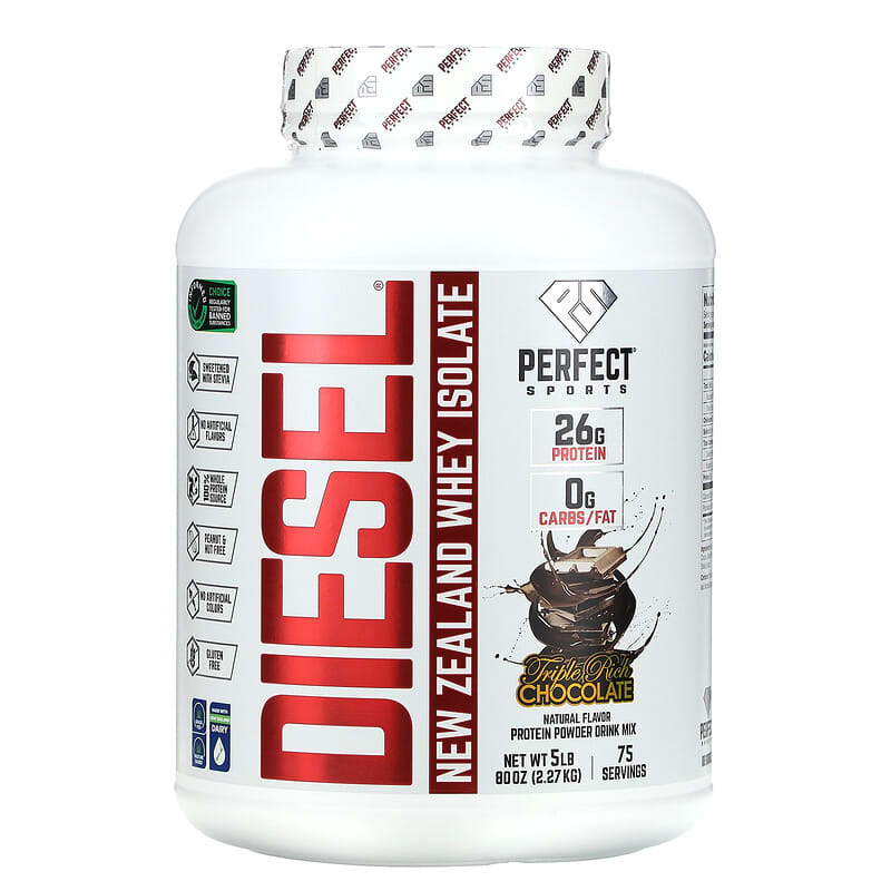 Perfect Sports Diesel New Zealand Whey Isolate Triple Rich Chocolate 5 lbs (2.27 g) 1 Perfect Sports Diesel New Zealand Whey Isolate Triple Rich Chocolate 5 lbs (2.27 g) 699097710932