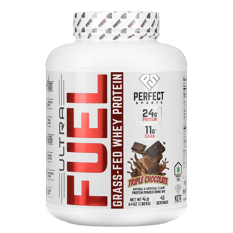 Perfect Sports Ultra Fuel Grass-Fed Whey Protein Triple Chocolate 4 lb (1.82 kg) 1 Perfect Sports Ultra Fuel Grass-Fed Whey Protein Triple Chocolate 4 lb (1.82 kg) 699097755872