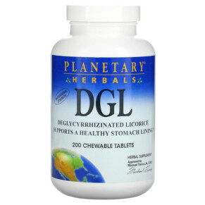 Planetary Herbals DGL Deglycyrrhizinated Licorice 200 Chewable Tablets 021078105015