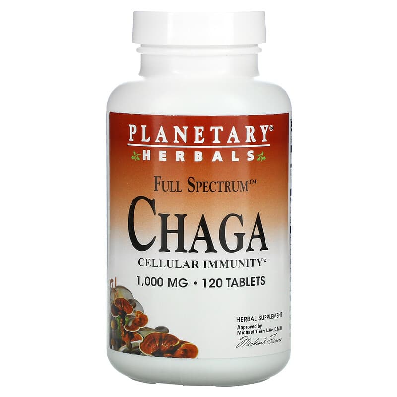 Planetary Herbals Full Spectrum Chaga 1,000 mg 120 viên 1 Planetary Herbals Full Spectrum Chaga 1.000 mg 120 Tablets 021078106678