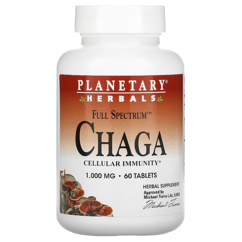 Planetary Herbals Full Spectrum Chaga 1,000 mg 60 viên 1 Planetary Herbals Full Spectrum Chaga 1.000 mg 60 Tablets 021078106661