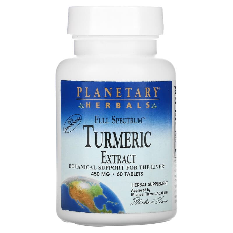 Planetary Herbals Full Spectrum Turmeric Extract 450 mg 60 Tablets 1 Planetary Herbals Full Spectrum Turmeric Extract 450 mg 60 Tablets 021078103981