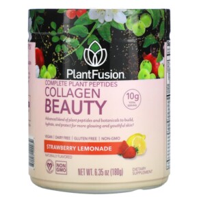 PlantFusion Complete Plant Peptides Collagen Beauty Strawberry Lemonade 6.35 oz (180 g) 840052400034