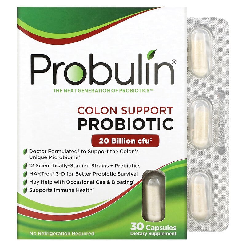 Probulin Colon Support Probiotic 20 Billion CFU 30 Capsules 1 Probulin Colon Support Probiotic 20 Billion CFU 30 Capsules 855757003602