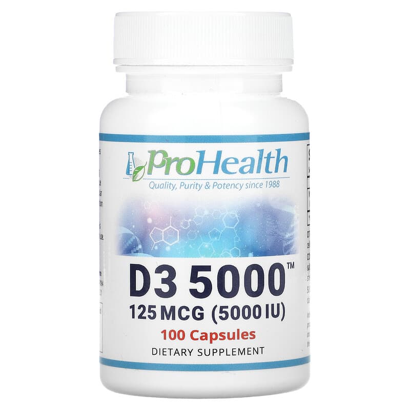 ProHealth Longevity D3 5000 125 mcg (5000 IU) 100 Capsules 1 ProHealth Longevity D3 5000 125 mcg (5000 IU) 100 Capsules 850023410238